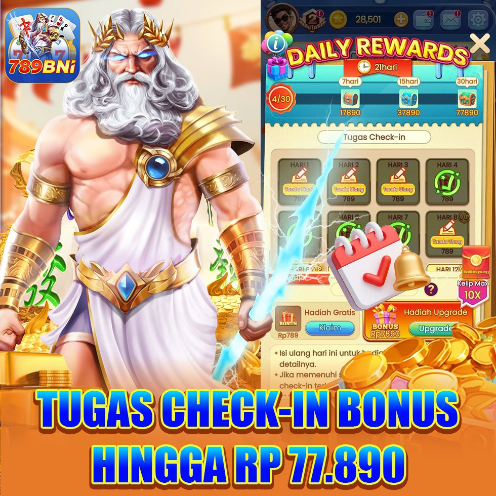 BNI 789 Download tugas check-in bonus hingga Rp 77.890