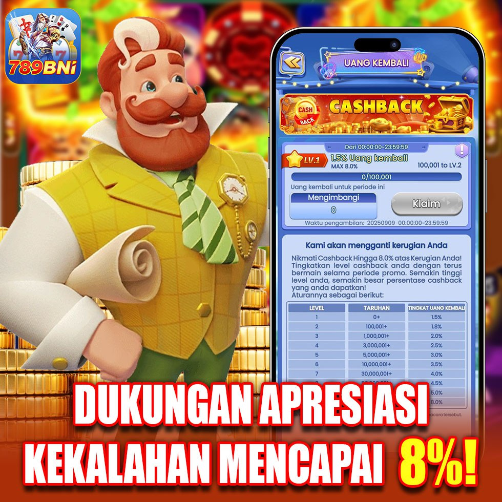 Game 789 BNI dukungan apresiasi kekalahan mencapai 8%